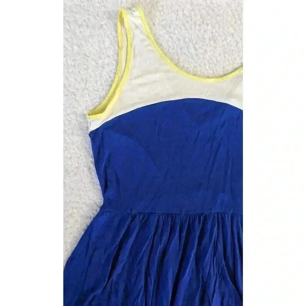 Piper Project Blue White And Yellow Mini Dress Size Medium Fun $